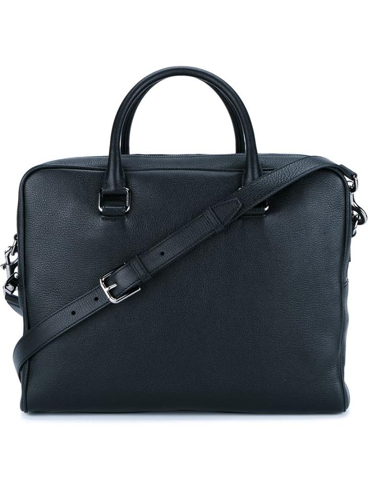 Dolce & Gabbana Zipped Weekender Bag, Black, Cotton/calf Leather/leather