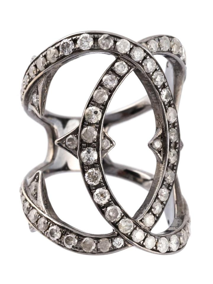 Loree Rodkin Spiked Diamond Double Loop Ring