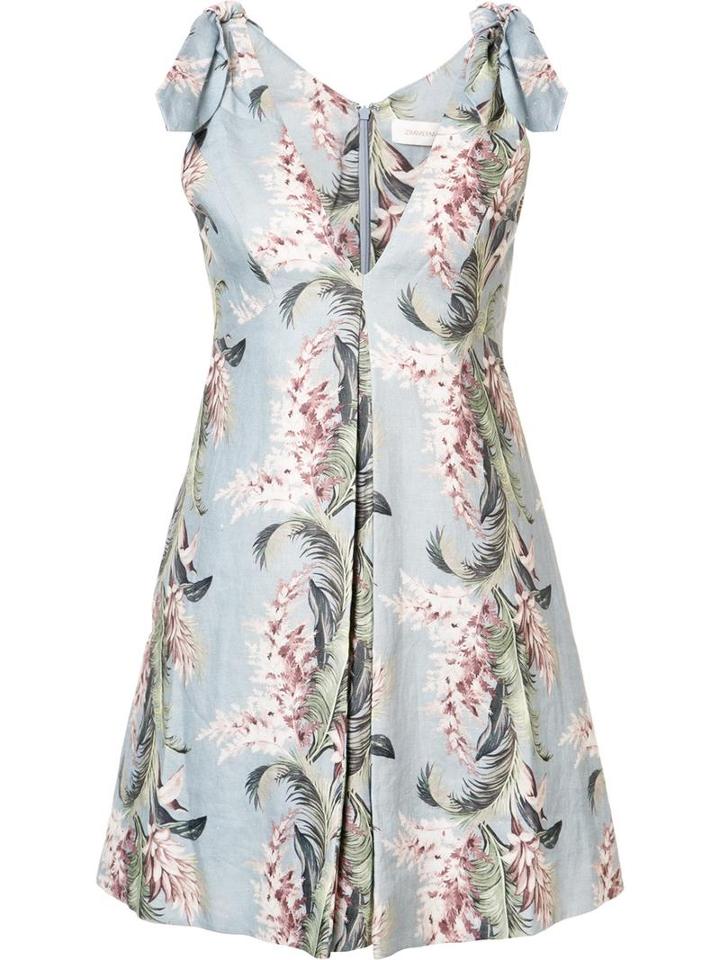 Zimmermann Floral Print Flared Dress, Women's, Size: 1, Linen/flax