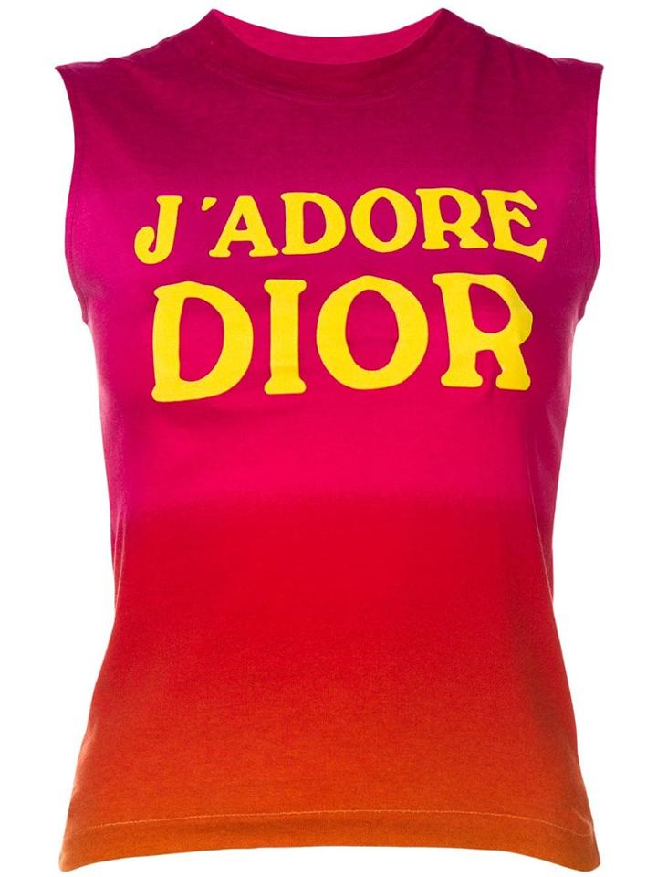 Christian Dior Vintage Ombré Logo Tank - Pink