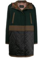 Etro Contrast Panel Hooded Parka - Green