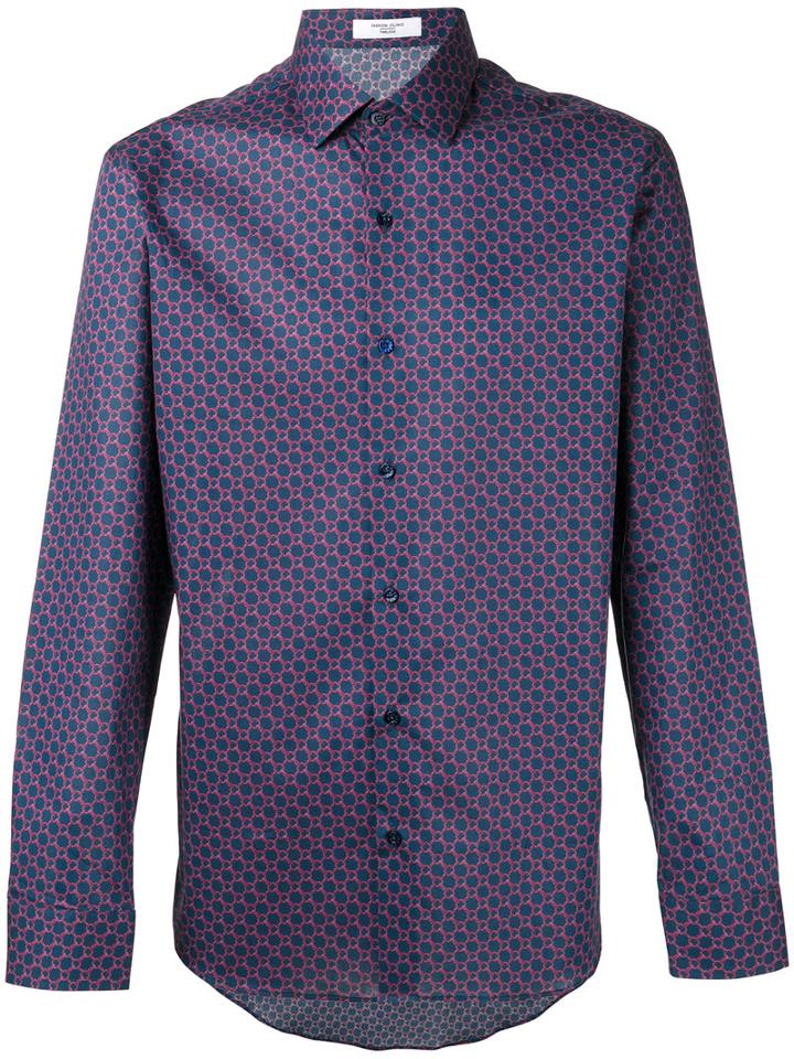 Fashion Clinic Timeless - Printed Long Sleeve Shirt - Men - Cotton - 41, Blue, Cotton