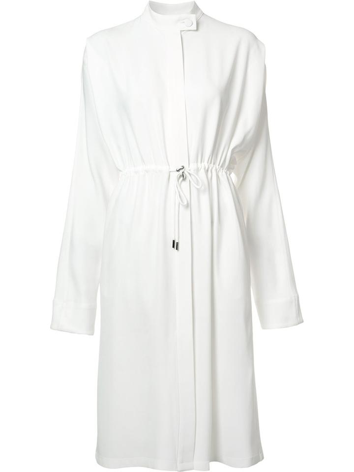 Jil Sander - Drawstring Waistband Dress - Women - Cupro/silk/acetate/viscose - 34, White, Cupro/silk/acetate/viscose