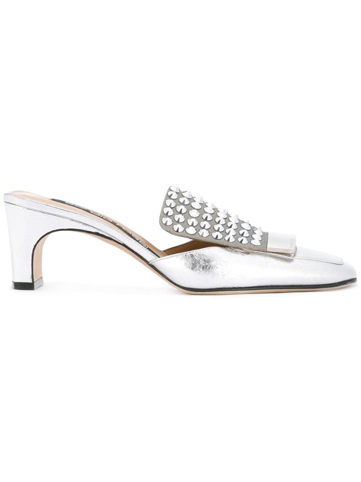 Sergio Rossi Sr1 Embellished Mules - Metallic