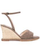 Bottega Veneta Ankle Strap Wedge Sandals - Brown