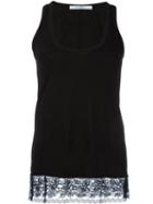 Givenchy Lace Hem Tank Top, Women's, Size: 36, Black, Viscose/silk/polyamide/spandex/elastane