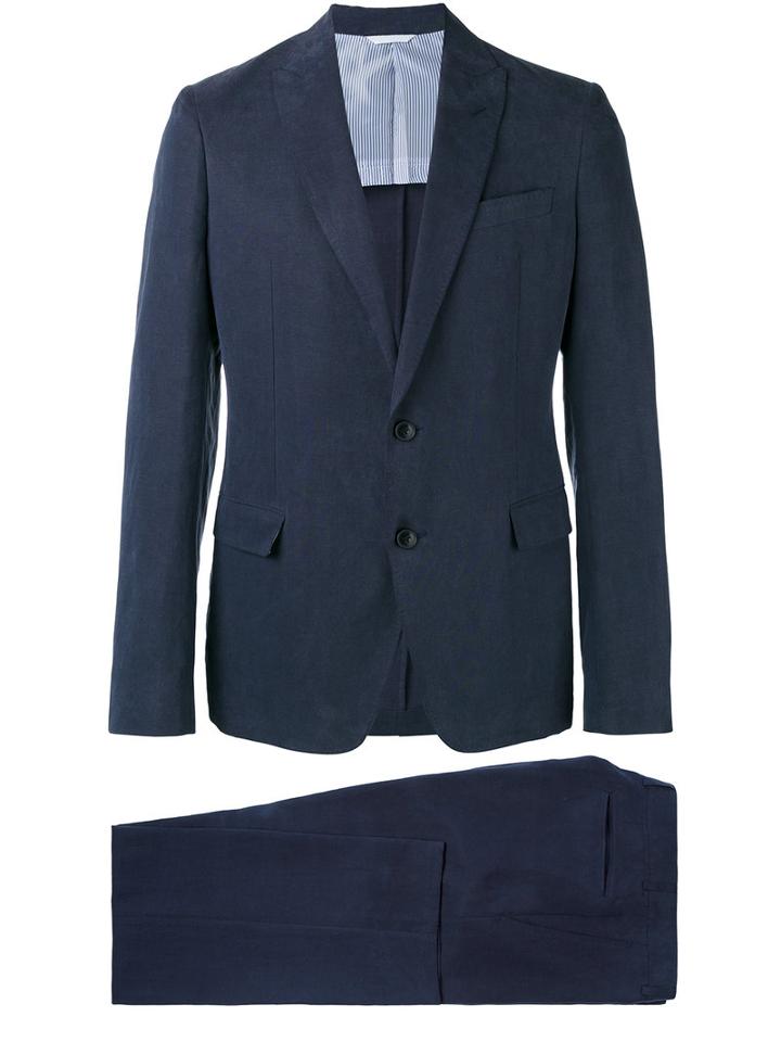 Armani Collezioni Two Piece Suit, Men's, Size: 48, Blue, Polyester/lyocell/linen/flax/polyurethane