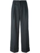 I'm Isola Marras Pleated Palazzo Pants, Women's, Size: 42, Grey, Cotton/polyester/wool