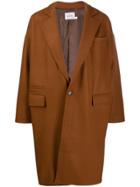 The Silted Company Oversized Single-breasted Coat - Brown