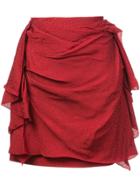 Carmen March Draped Mini Skirt - Red