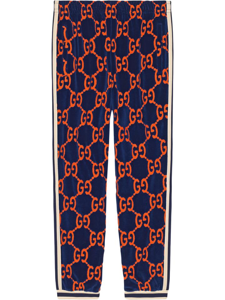 Gucci Gg Chenille Jogging Pants - Blue