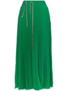 Christopher Kane Crystal-embellished Pleated Maxi Skirt - Green