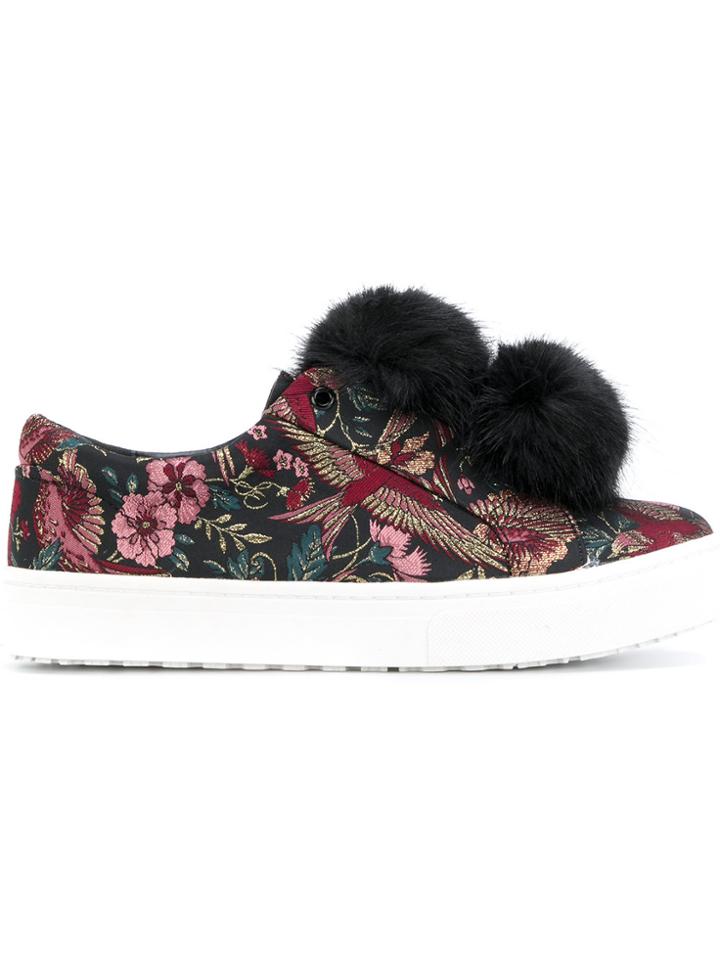 Sam Edelman Leya Pom Pom Sneakers - Black