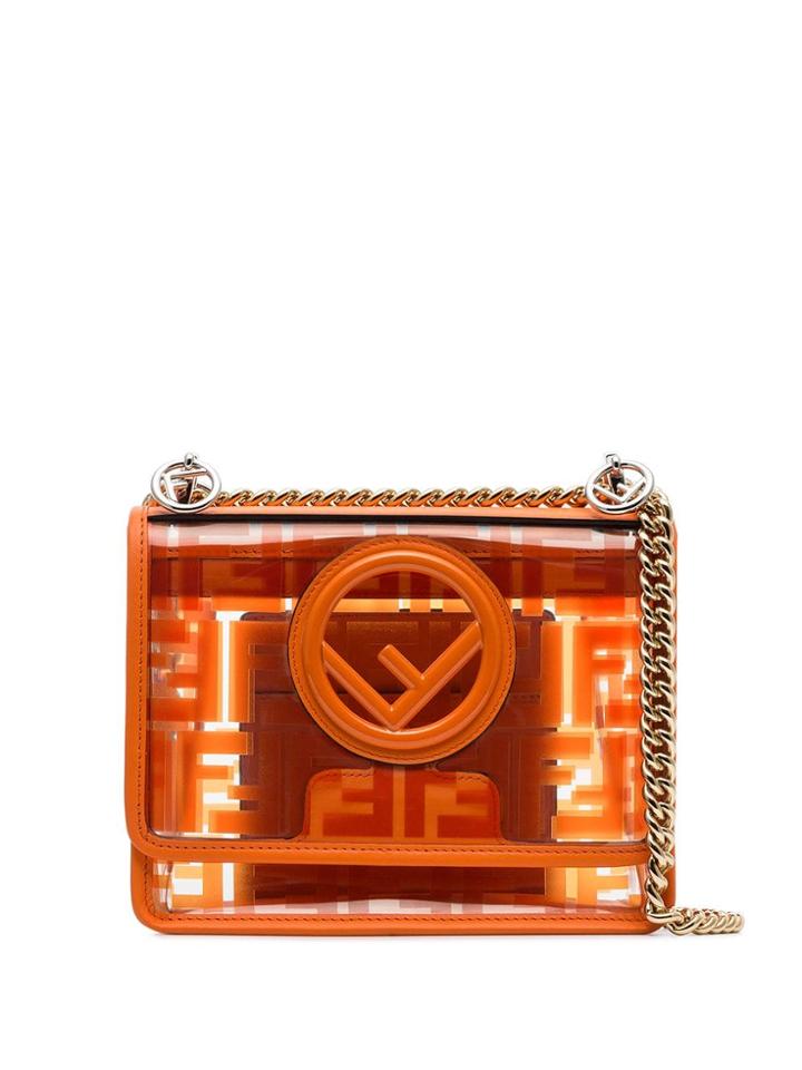 Fendi Kan I Ff Logo Print Cross-body Bag - Orange