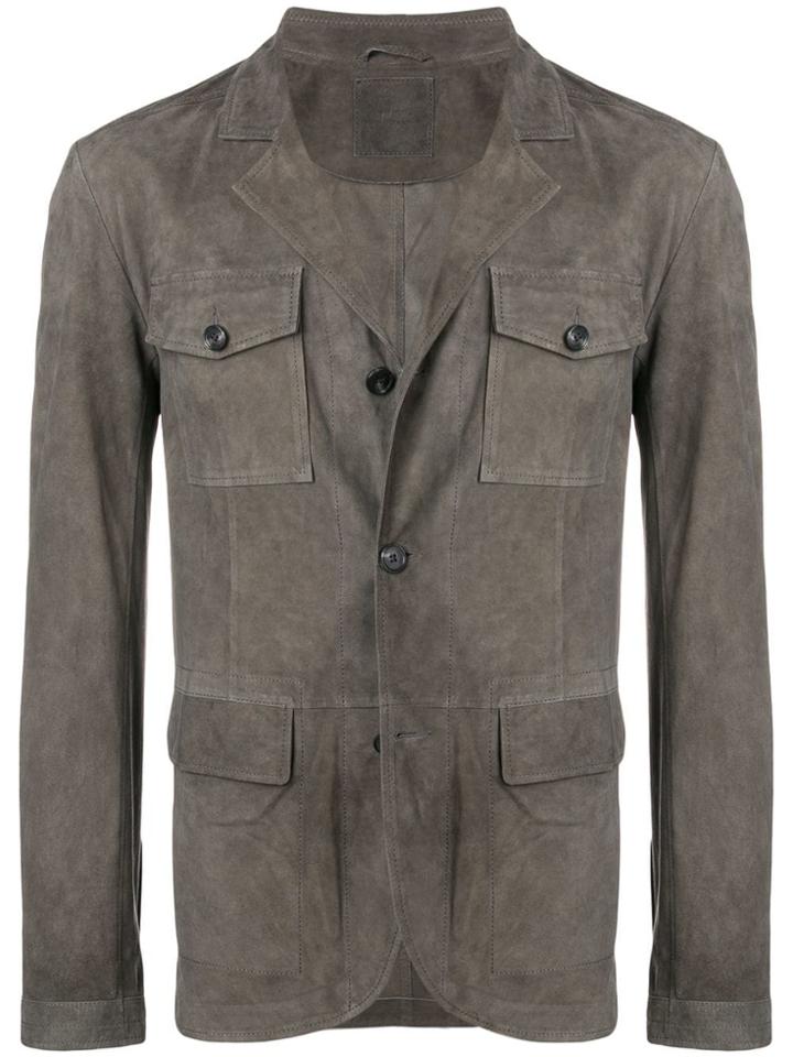 Desa 1972 Suede Fitted Jacket - Grey