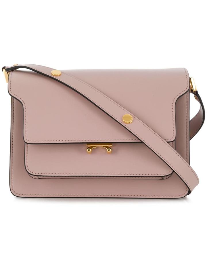 Marni Lilac Trunk Medium Leather Shoulder Bag - Neutrals