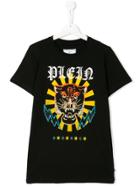 Philipp Plein Junior Tiger Embroidered T-shirt - Black