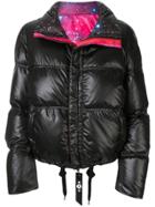Kru Reversible Velvet Puffer Jacket - Black