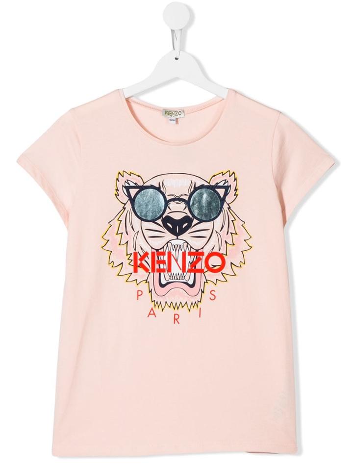 Kenzo Kids Sunglasses Tiger Logo T-shirt - Pink