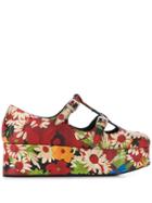 Miu Miu Floral Print Ballerinas - Black