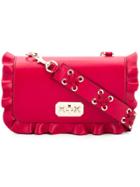 Red Valentino Red(v) Ruffle-trimmed Shoulder Bag