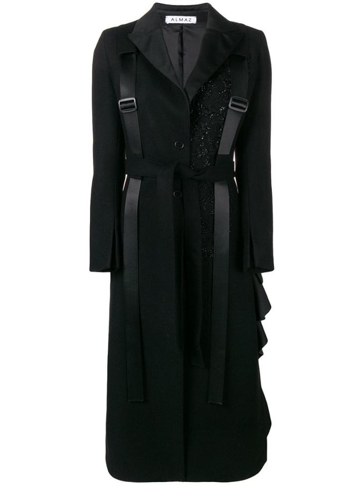 Almaz Buckled Strap Coat - Black