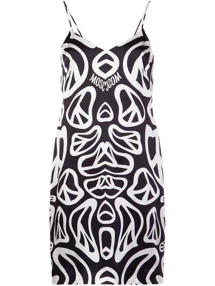 Moschino Peace Sign Print Dress - Black