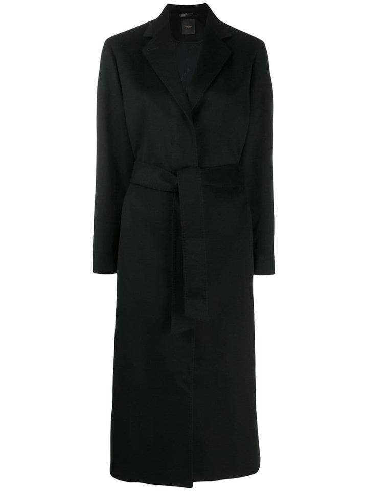 Agnona Belted Coat - Black