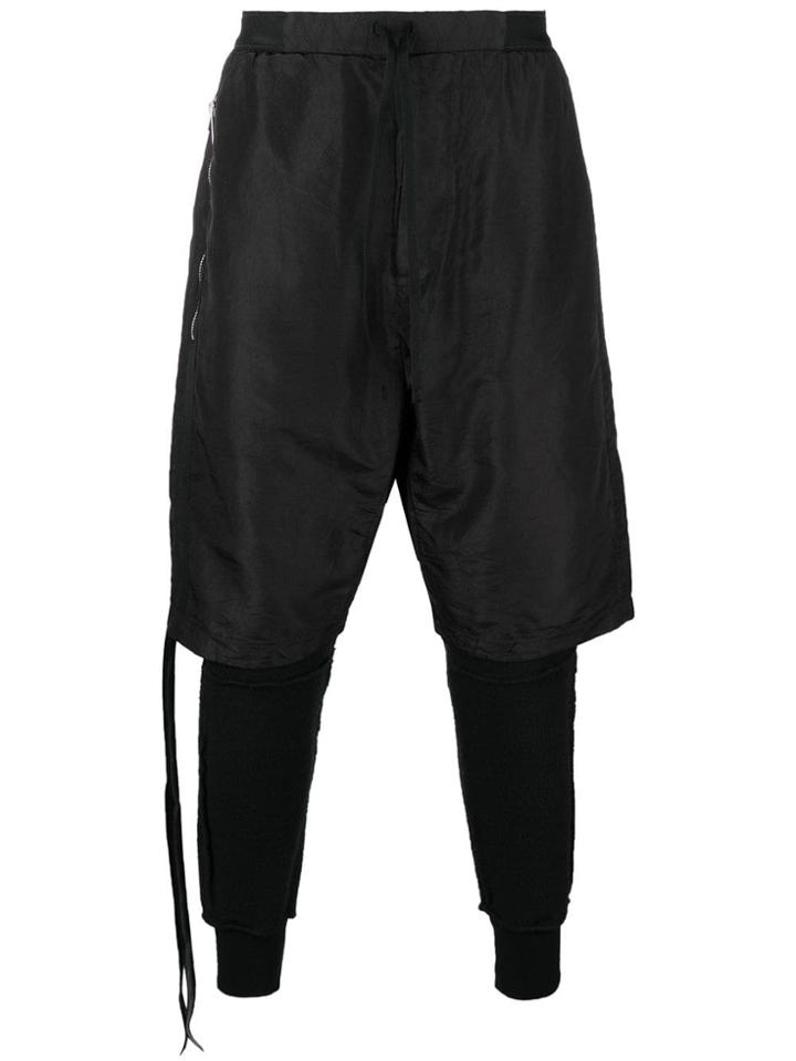 Unravel Project Layered Trousers - Black