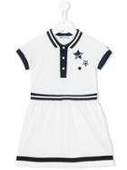 Moncler Kids Striped Polo Dress, Girl's, Size: 8 Yrs, White