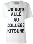 Maison Kitsuné Quote Print T-shirt, Women's, Size: Large, White, Cotton