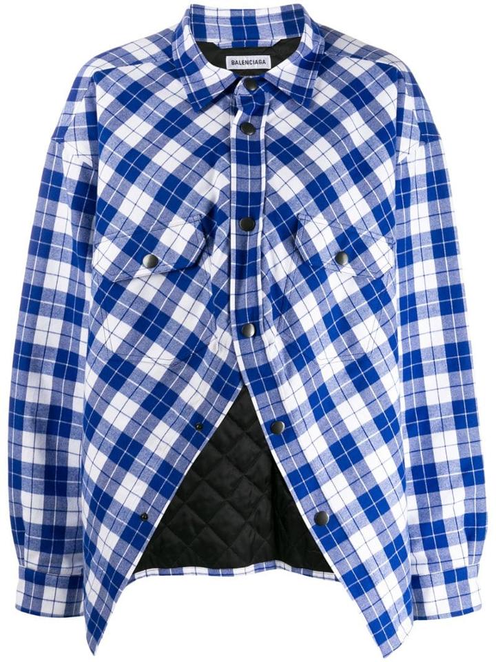 Balenciaga Cropped Swing Canadian Shirt - Blue