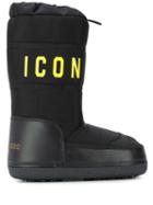Dsquared2 Printed Detail Snow Boots - Black