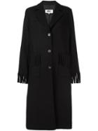 Mm6 Maison Margiela 'frill Frill' Coat, Women's, Size: 44, Black, Polyamide/viscose/wool