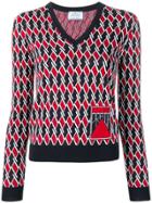 Prada Geometric Long-sleeve Sweater - Blue