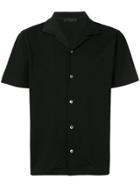 Prada Open Collar Bowling Shirt - Black