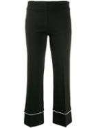 Twin-set Pearl Embellished Cropped Trousers - Black