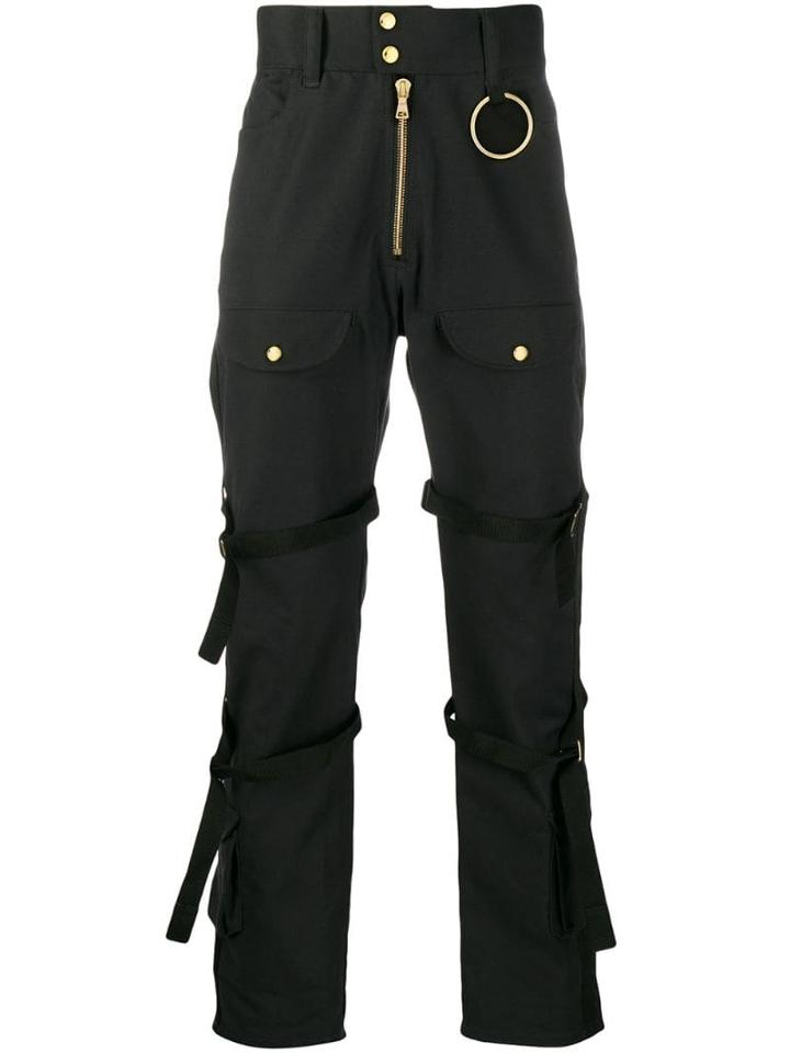 Mindseeker Buckled Strap Trousers - Black