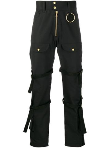 Mindseeker Buckled Strap Trousers - Black