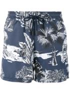 Etro - Hawaiian Print Swimming Trunks - Men - Nylon - S, Blue, Nylon