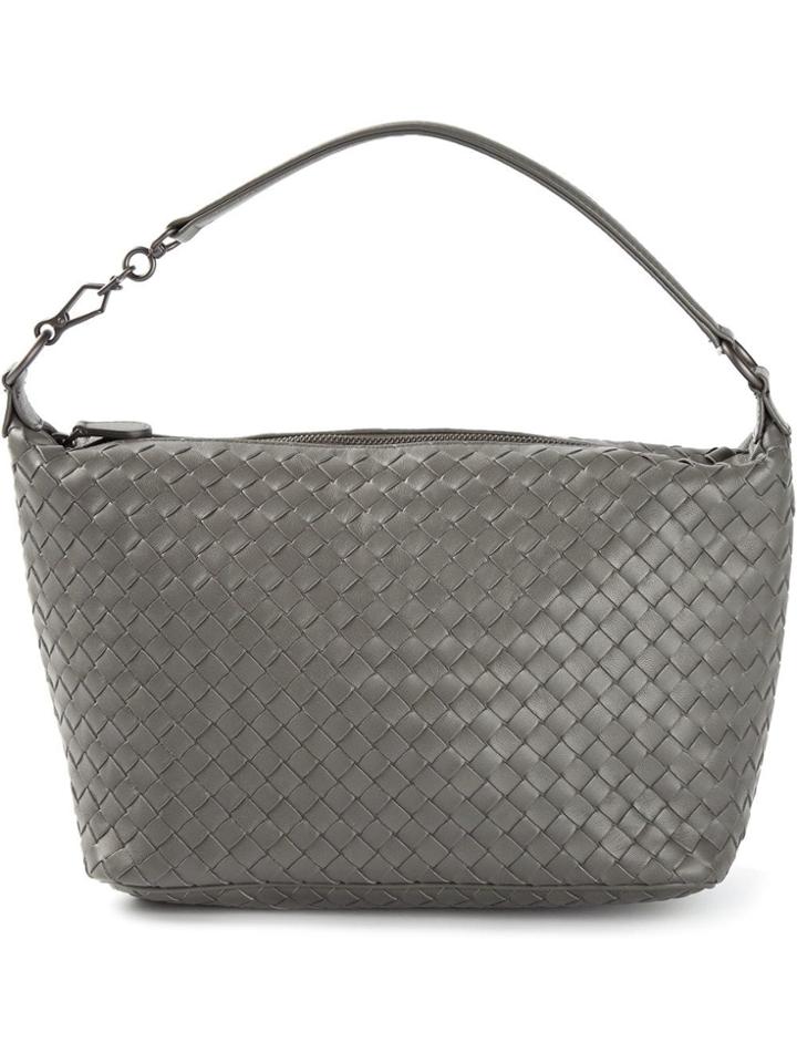 Bottega Veneta Light Gray Intrecciato Nappa Small Shoulder Bag - Grey