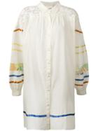 Semicouture - Contrast Stripe Shirt Dress - Women - Cotton - 44, Nude/neutrals, Cotton