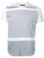 08sircus Striped T-shirt, Men's, Size: 4, Grey, Cotton