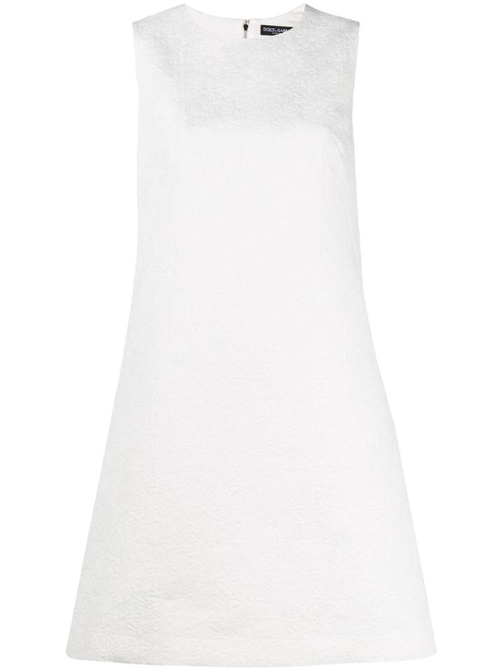 Dolce & Gabbana Floral Jacquard Shift Dress - White
