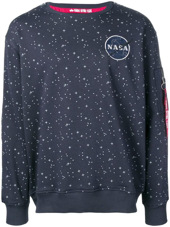Alpha Industries Star Print Sweatshirt - Blue