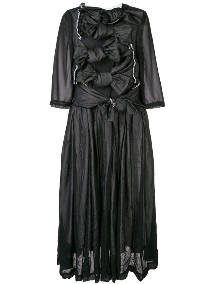 Comme Des Garçons Georgette Many Bows Dress - Black