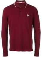 Moncler Long Sleeve Polo Shirt, Men's, Size: Large, Red, Cotton