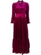 Jean Louis Scherrer Vintage Bow Waistband Velvet Maxi Dress