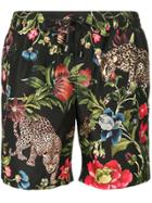 Dolce & Gabbana Floral Print Swim Shorts - Black