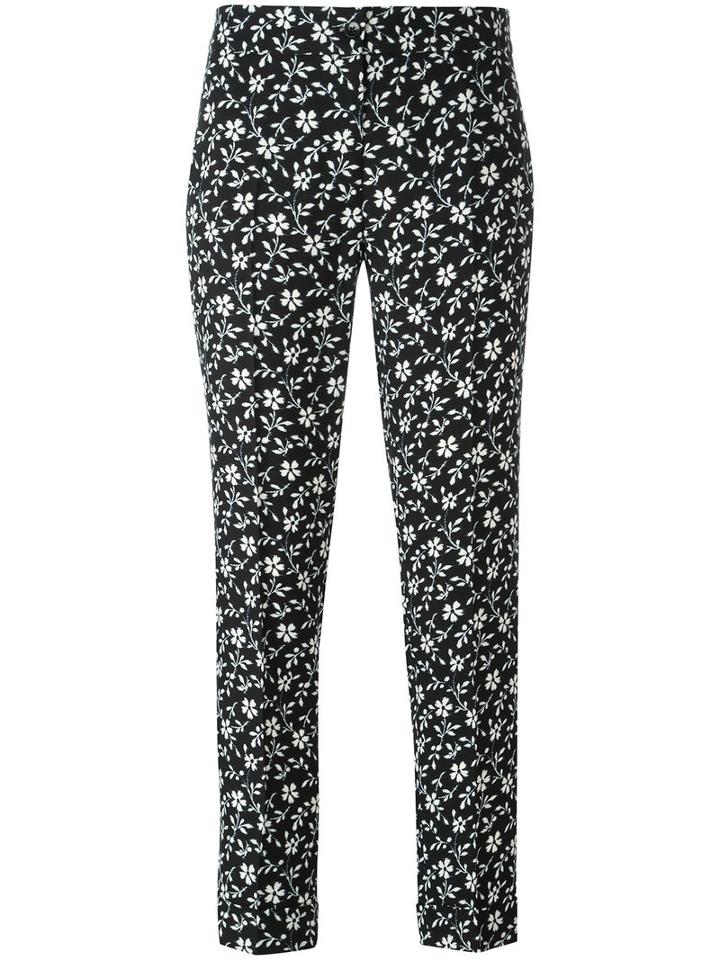 Etro Floral Jacquard Trousers, Women's, Size: 44, Black, Viscose